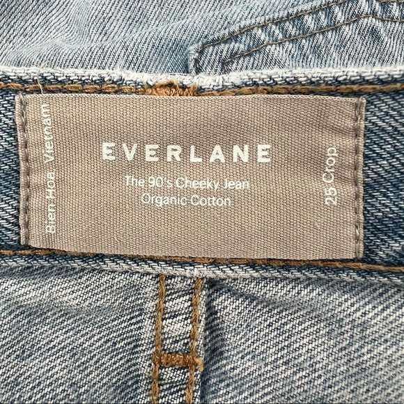 Everlane The 90's Cropped Distressed Button Fly Cheeky Jean Size 25 Women’s - Picture 2 of 7